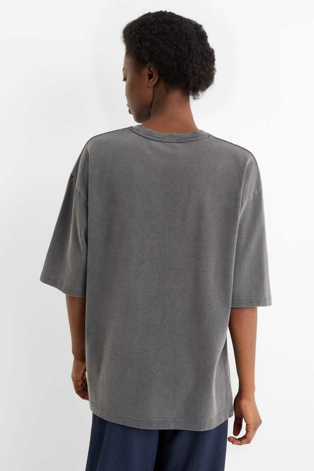 Women - T-shirt - oversized - gray
