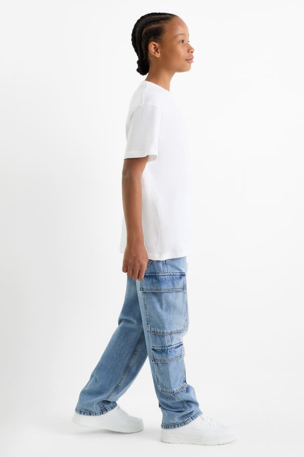 Copii - Băieți - Cargo jeans - denim-albastru deschis