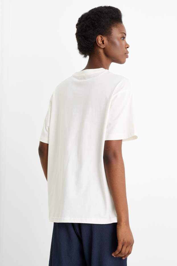 Femei - Tricou - supradimensionat - alb