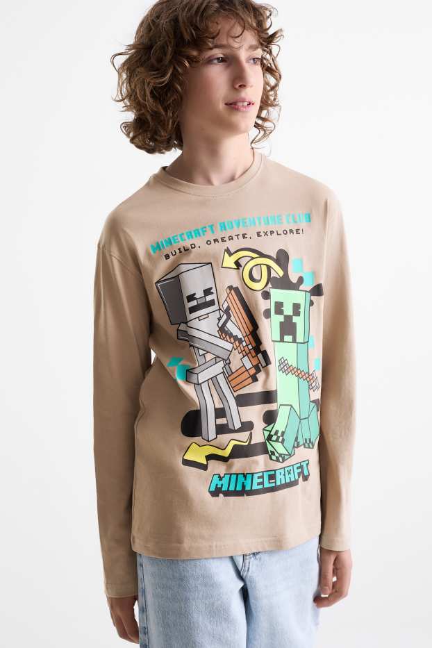 Copii - Băieți - Multipack 2 buc. - Minecraft - tricou cu mânecă lungă - negru / nej