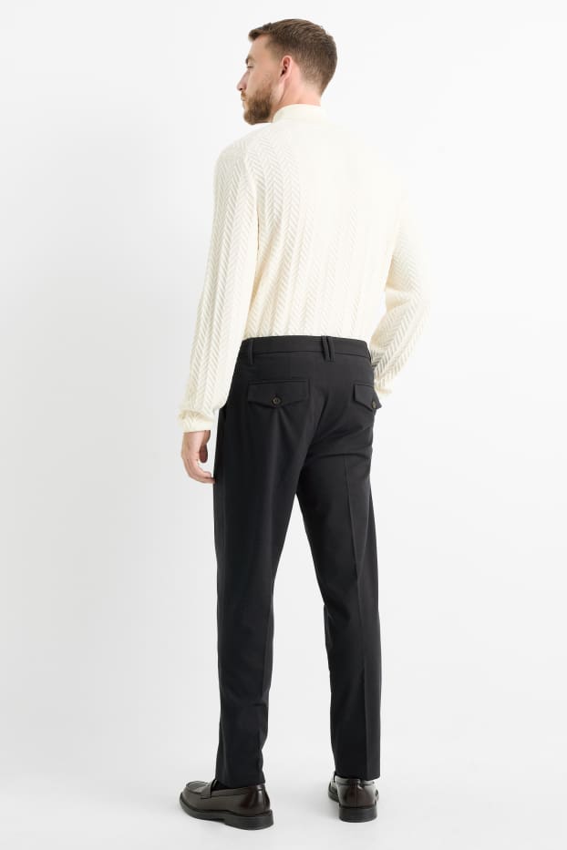 Bărbați - Chino din flanel - tapered fit - gri închis