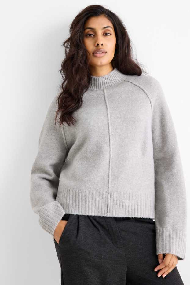 Dámské - Svetr - světle šedá