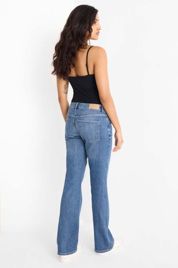 Femei - Bootcut jeans - talie medie - denim-albastru