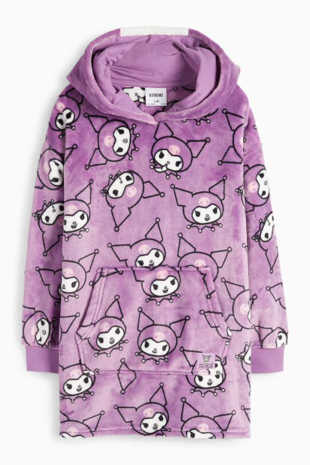 Copii - Fete - Kuromi - pătură tip hanorac - violet
