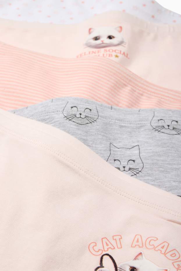 Children Girls - Multipack of 5 - cat - shorts - rose