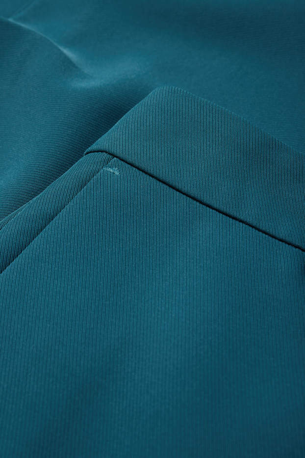 Femei - Pantaloni office - talie medie - wide leg - petrol