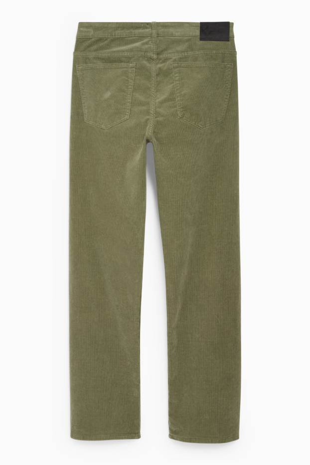 Men - Corduroy trousers - regular fit - green