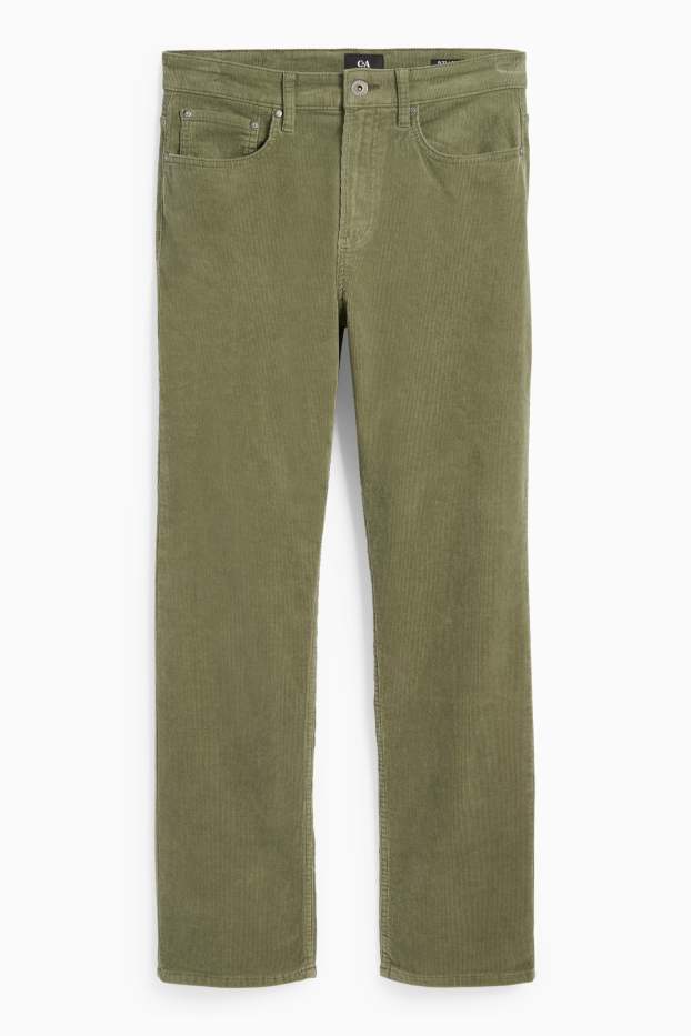 Men - Corduroy trousers - regular fit - green