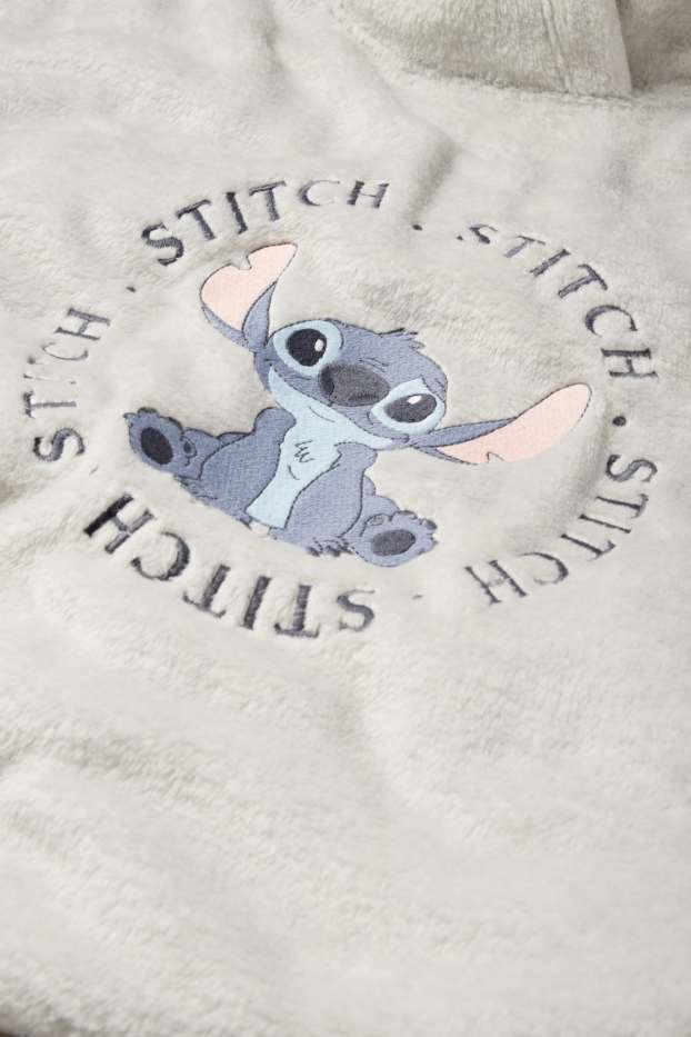 Femei - Cămașă de noapte din fleece cu glugă - Lilo & Stitch - gri deschis