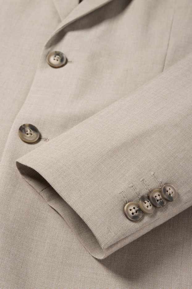 Bărbați - Costum cu cravată - regular fit - stretch - 4 piese - gri-maro