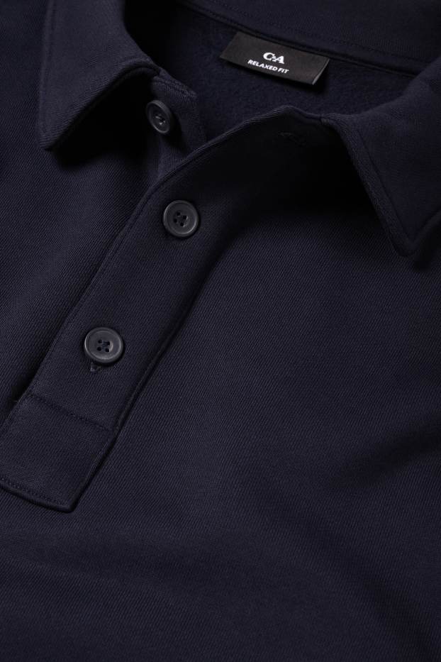 Bărbați - Tricou polo - relaxed fit - albastru închis