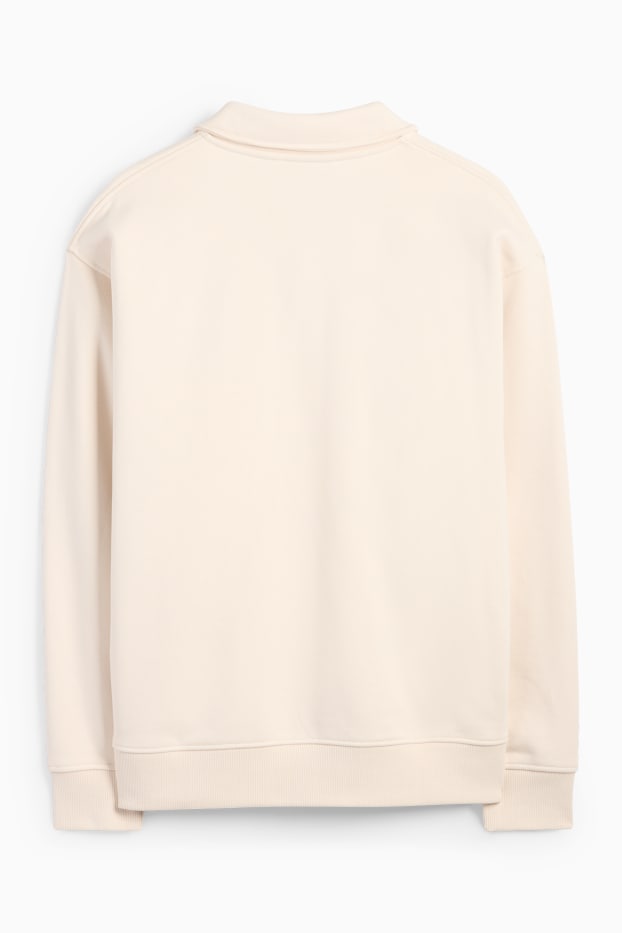 Bărbați - Tricou polo - relaxed fit - alb-crem