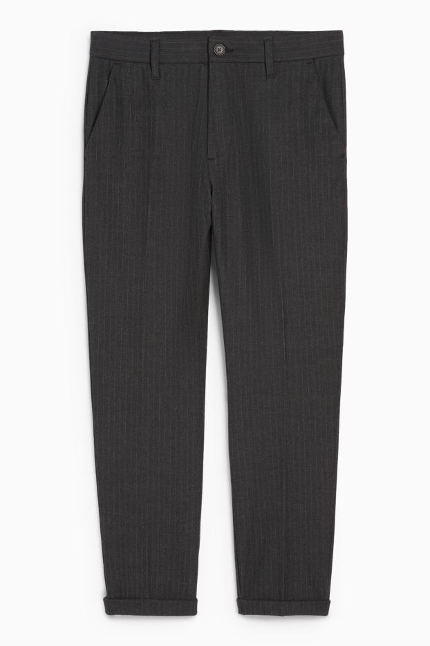 Bărbați - Chino - tapered fit - dungi fine - gri închis