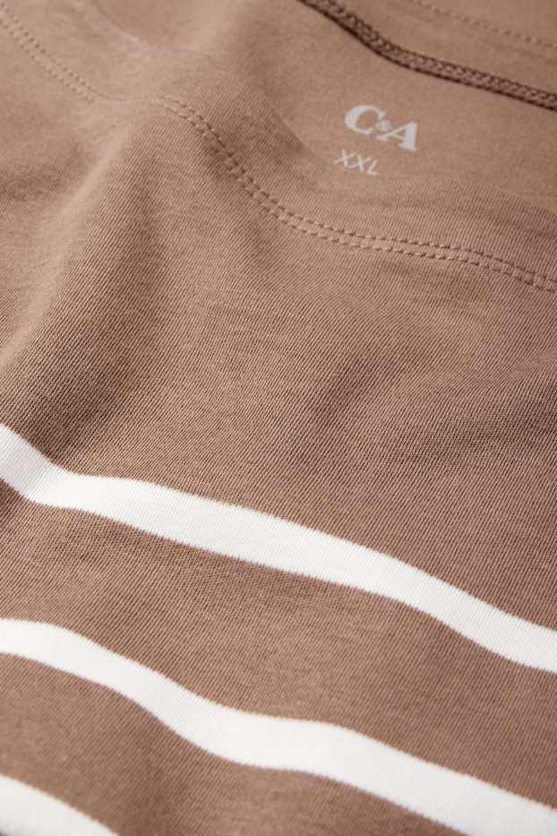 Femei - Tricou cu mânecă lungă - regular fit - cu dungi - taupe