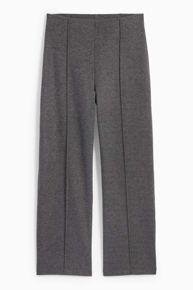 Femei - Pantaloni de trening din tricot - gri melanj