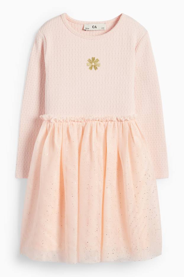Copii - Fete - Flori - rochie - corai