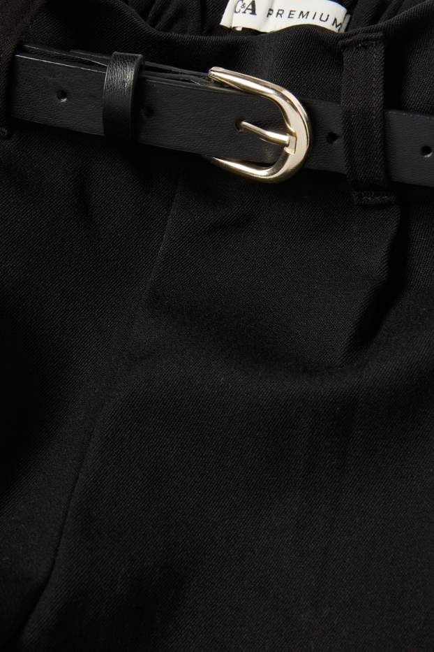 Copii - Fete - Pantaloni de stofă cu curea - negru