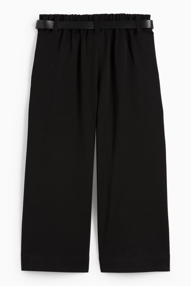 Copii - Fete - Pantaloni de stofă cu curea - negru