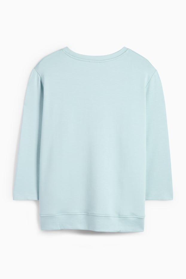 Femei - Tricou cu mânecă lungă - relaxed fit - turcoaz deschis