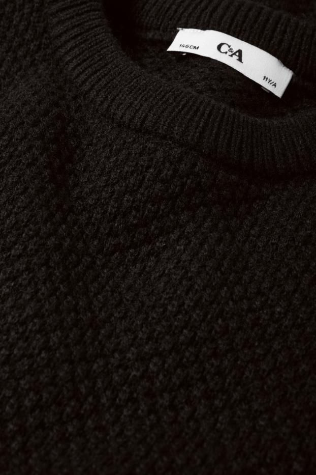 Copii - Băieți - Pulover - structurat - negru
