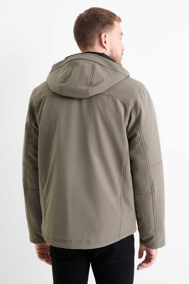Bărbați - Geacă softshell - căptușită - rezistentă la apă - 4 Way Stretch - gri