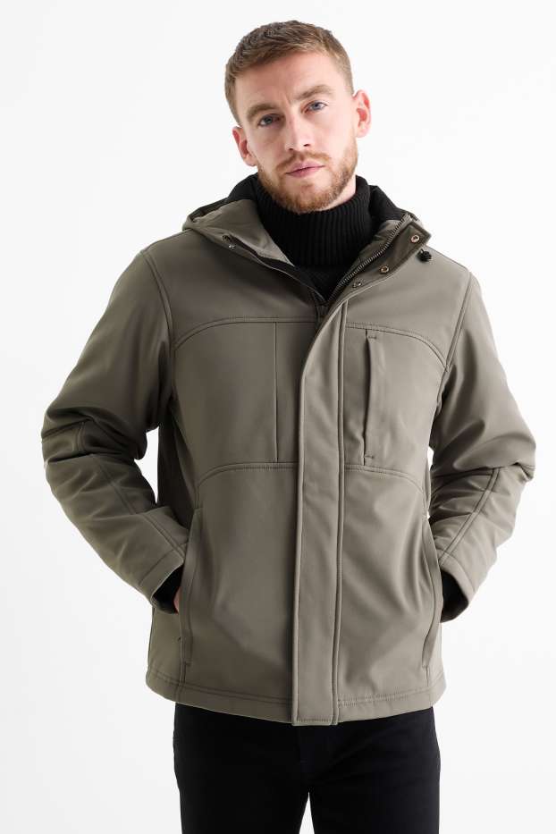Bărbați - Geacă softshell - căptușită - rezistentă la apă - 4 Way Stretch - gri