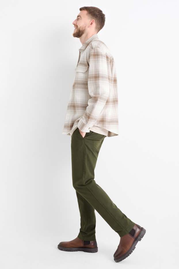 Bărbați - Chino - slim fit - verde închis