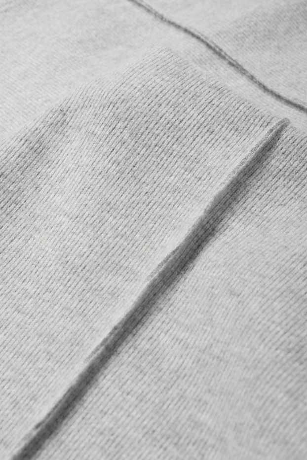 Femei - Pantaloni de trening din tricot - gri deschis melanj