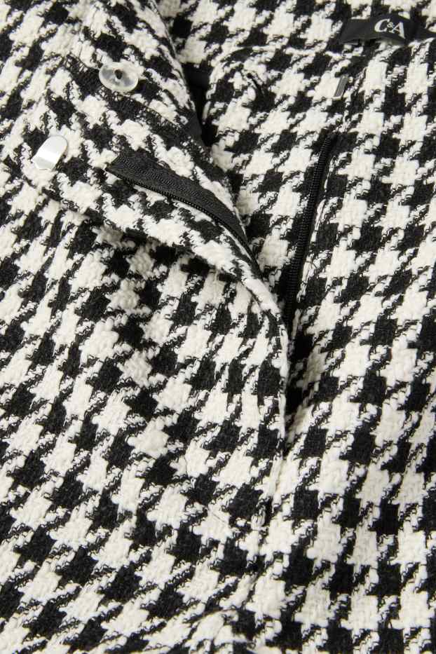 Femei - Pantaloni scurți - talie înaltă - în carouri - negru / alb