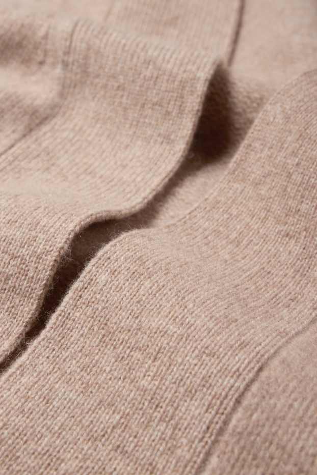 Femmes - Gilet en maille avec teneur en cachemire - laine mélangée - marron clair