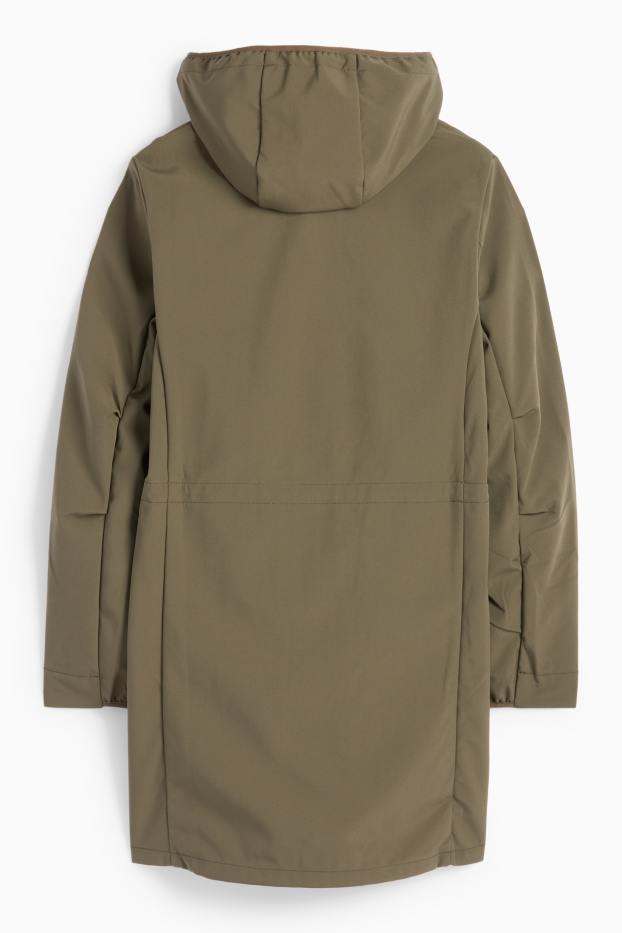 Femei - Palton din softshell cu glugă - rezistent la apă - 4 Way Stretch - verde
