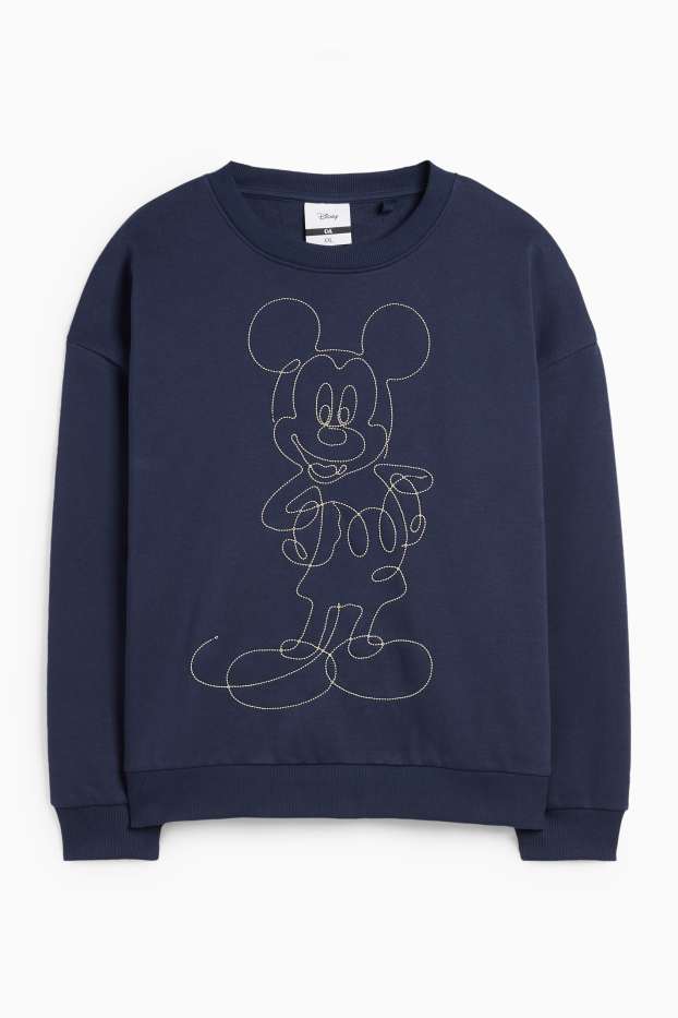 Femei - Bluză de molton - Mickey Mouse - albastru închis