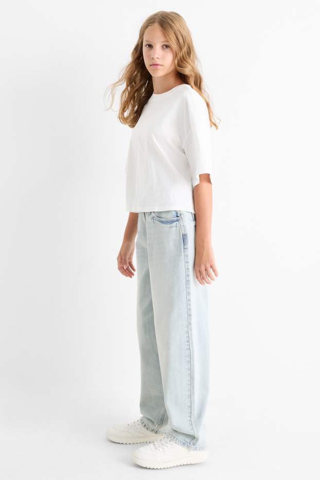 Copii - Fete - Balloon jeans - denim-albastru deschis