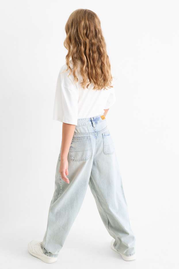 Copii - Fete - Balloon jeans - denim-albastru deschis