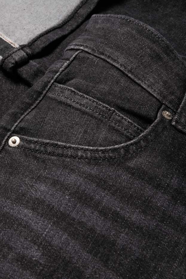 Femei - Crop straight jeans - talie medie - LYCRA® - denim-gri