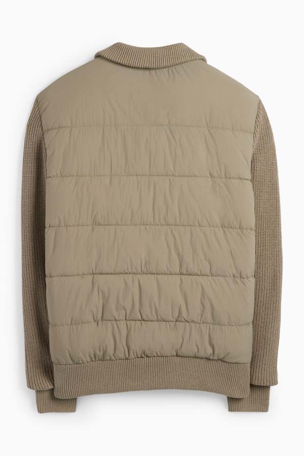 Heren - Jas met stiksels - beige