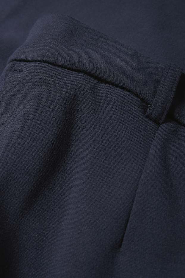 Femei - Pantaloni de stofă - talie înaltă - tapered fit - albastru închis