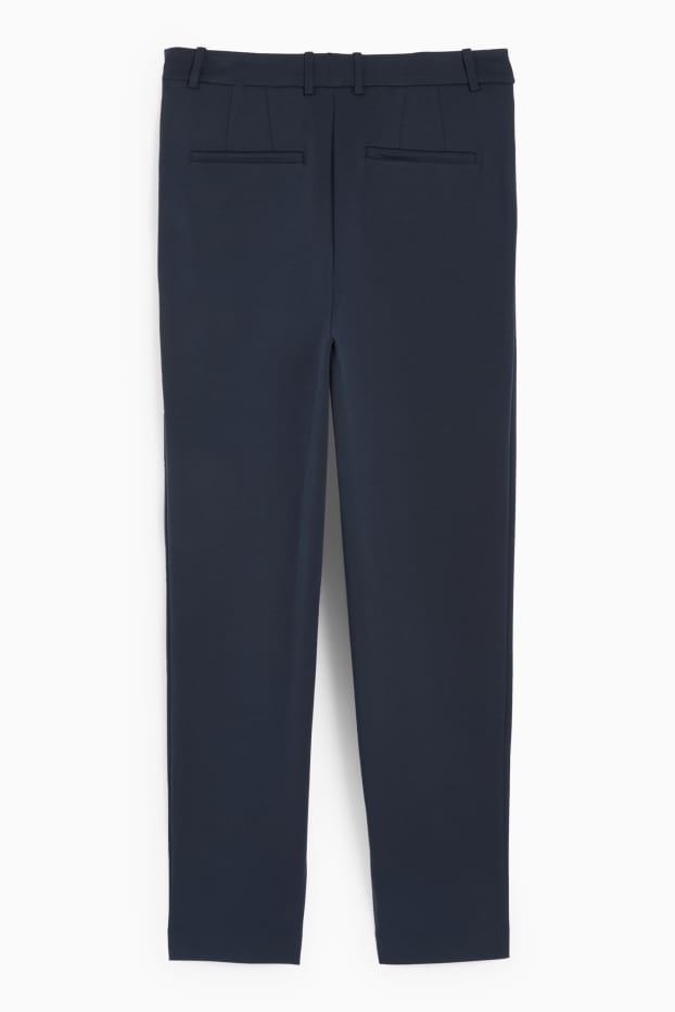 Femei - Pantaloni de stofă - talie înaltă - tapered fit - albastru închis