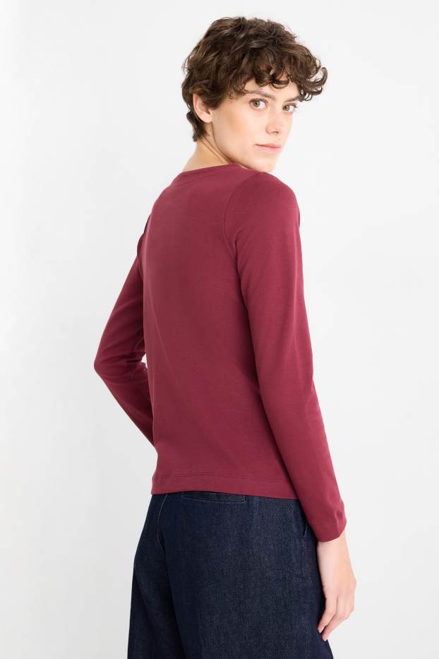 Dames - Longsleeve - regular fit - bordeaux