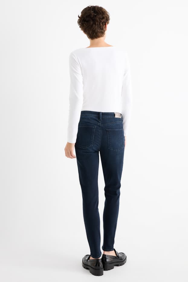 Femei - Skinny jeans - talie medie - jeans modelatori - LYCRA® - denim-albastru închis