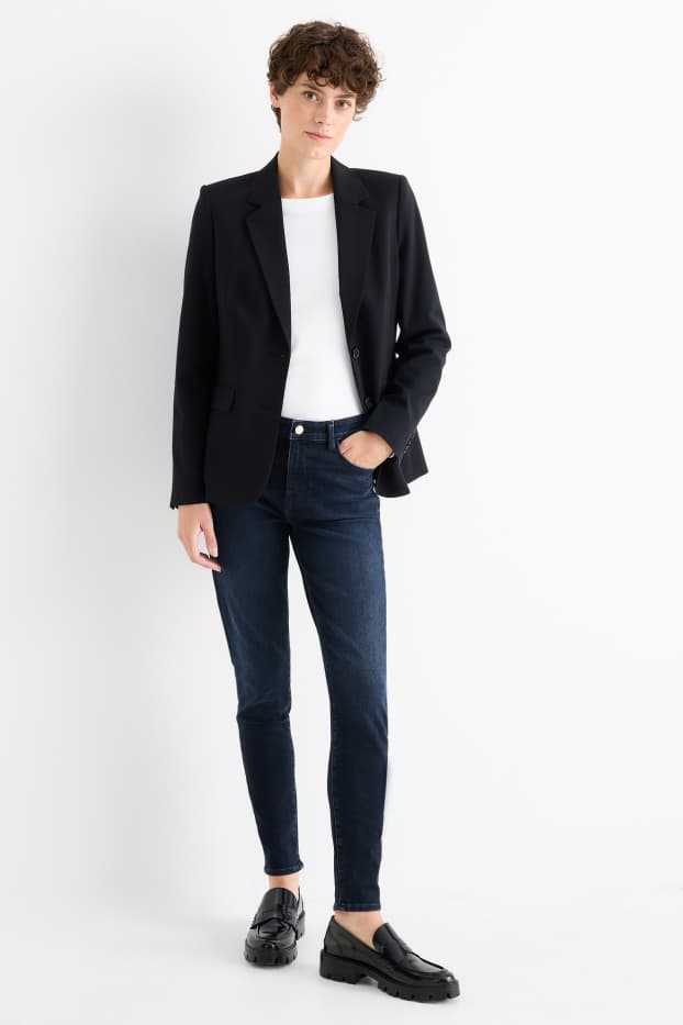 Femei - Skinny jeans - talie medie - jeans modelatori - LYCRA® - denim-albastru închis