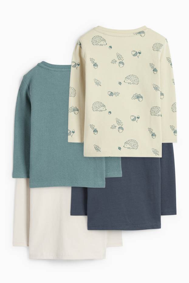 Bebeluși - băieți - Multipack 4 buc. - animale de pădure - tricou cu mânecă lungă bebeluși - bej deschis