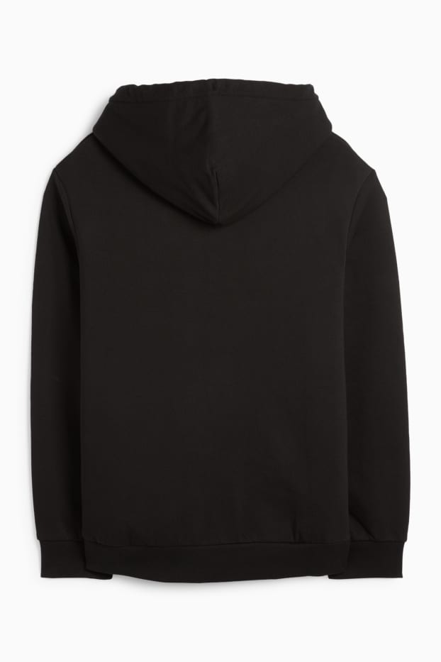 Uomo - Felpa con zip e cappuccio - foderato - nero