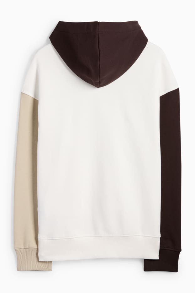 Kinder Buben - Hoodie - braun / cremeweiß