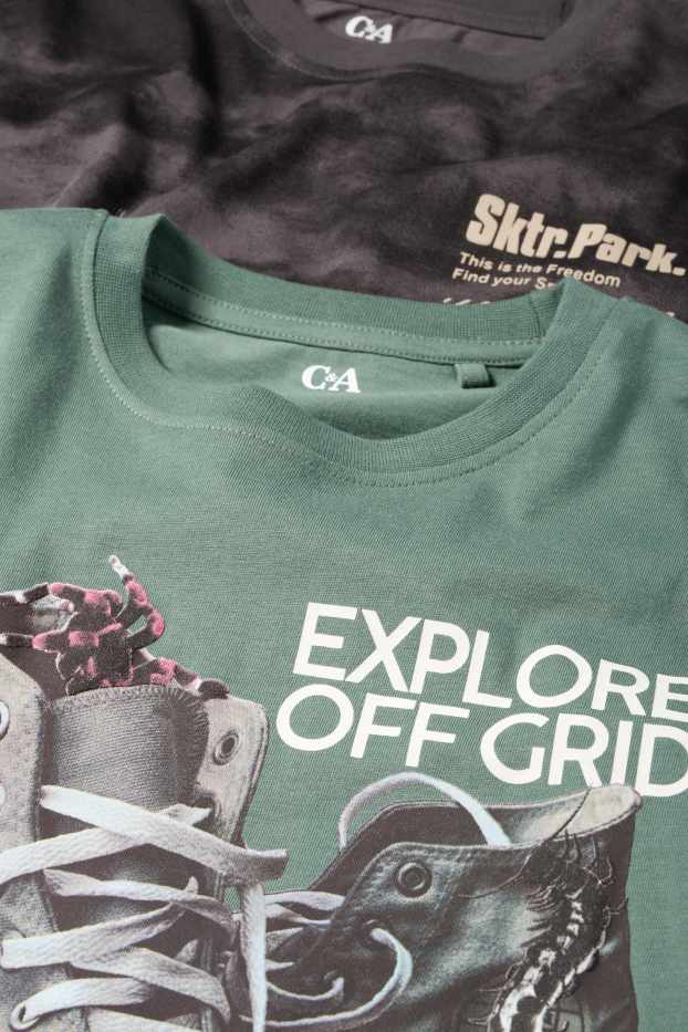 Bambini - Confezione da 2 - sneakers e skateboard - maglia a maniche lunghe - verde