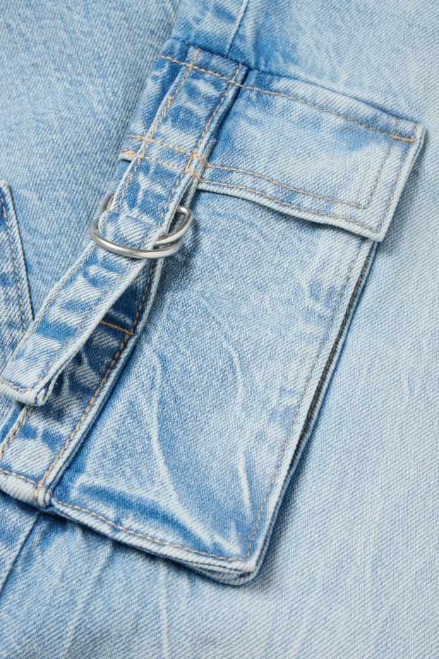 Copii - Fete - Cargo jeans - denim-albastru deschis