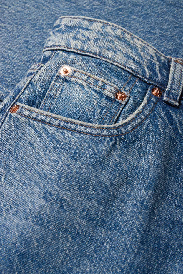 Femei - Straight jeans - talie joasă - denim-albastru
