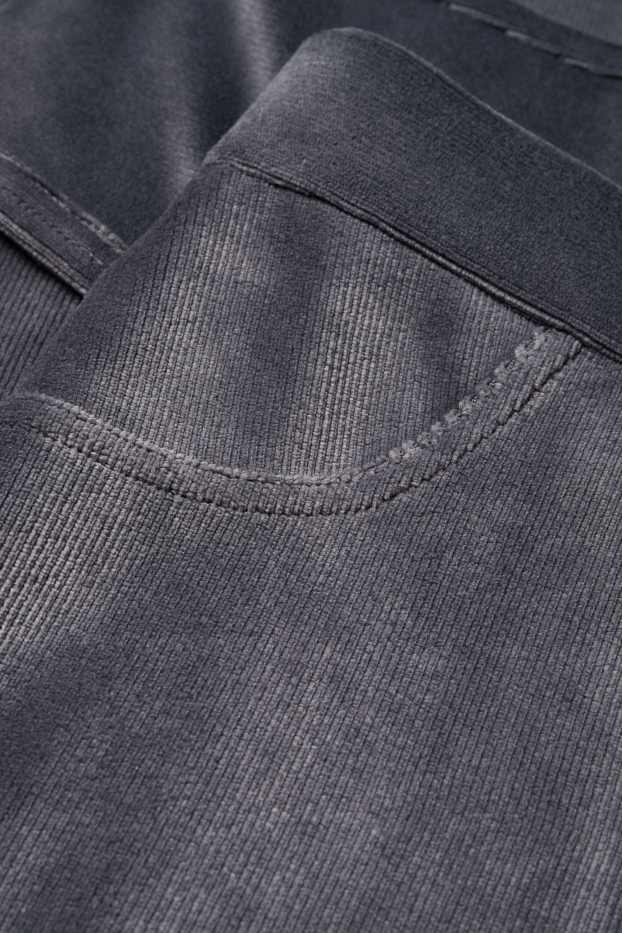 Women - Corduroy leggings - dark gray