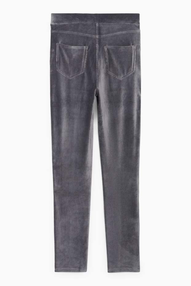 Women - Corduroy leggings - dark gray