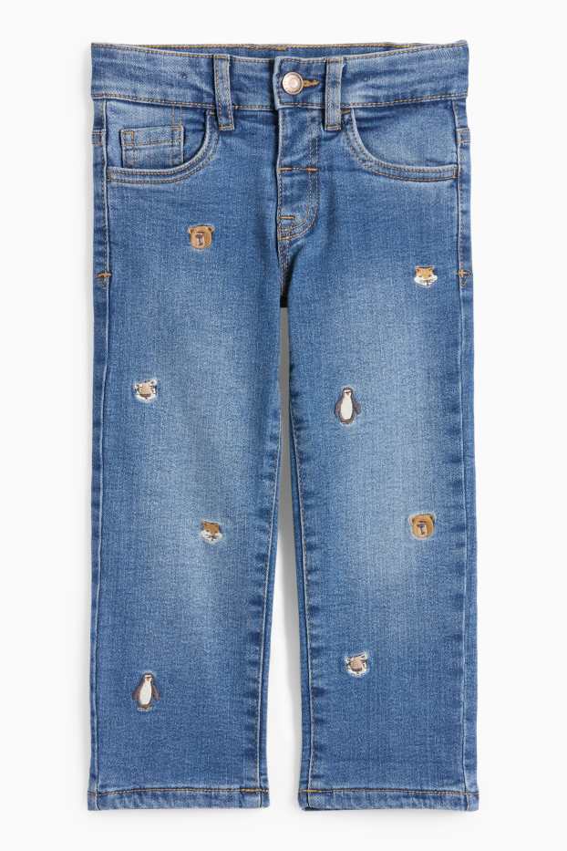 Copii - Băieți - Animale sălbatice - straight jeans - jeans termoizolanți - denim-albastru